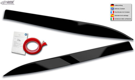 Mercedes Benz Koplampspoilers passend voor Mercedes A-Klasse (W176) 2012-2019 (ABS Glanzend Zwart) RDKME01B