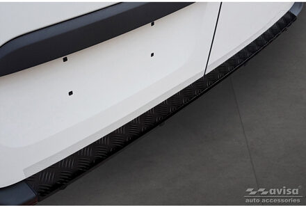 Mercedes Benz Matzwart Aluminium Bumper beschermer passend voor Mercedes Sprinter III 2018- 'Riffled plate' AV240201