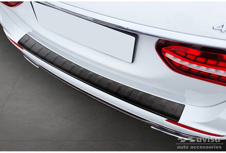 Mercedes Benz Matzwart RVS Bumper beschermer passend voor Mercedes E-Klasse W213 Kombi 2016- 'Ribs' AV240315