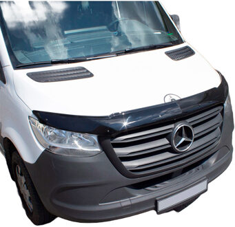 Mercedes Benz Oneway Motorkapbeschermer (steenslagcover) Mercedes Sprinter W907 2018- - Glanzend zwart OWBP04036