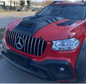 Mercedes Benz Oneway Motorkapluchtinlaat (Scoop) passend voor Mercedes X-Klasse W470 2017- - Matzwart OWBS06013