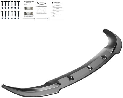 Mercedes Benz Oneway Voorspoilerlip passend voor Mercedes Sprinter W907 2018- - Versie 2 - Glanzend zwart OWFS01083