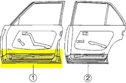 Mercedes Benz PLAATWERKDEEL EDES 123 76-.ONDERKD 4-deurs V