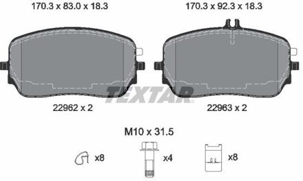 Mercedes Benz Remblokkenset, schijfrem 2296201