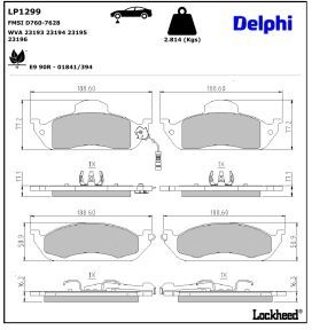 Mercedes Benz Remblokkenset, schijfrem LP1299
