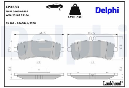Mercedes Benz Remblokkenset, schijfrem LP3583