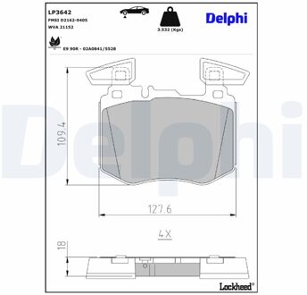 Mercedes Benz Remblokkenset, schijfrem LP3642