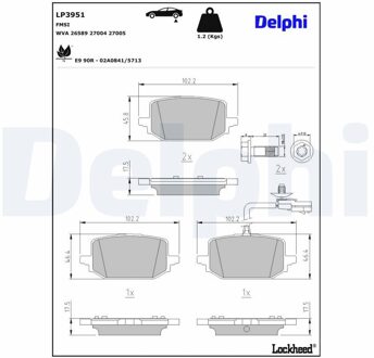 Mercedes Benz Remblokkenset, schijfrem LP3951