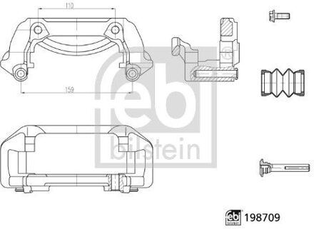 Mercedes Benz Remklauwhouder 198709