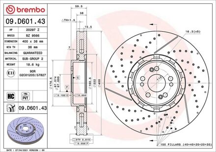 Mercedes Benz Remschijf 09D60143