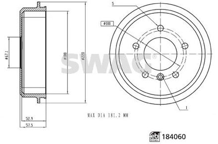 Mercedes Benz remtrommel 33109266