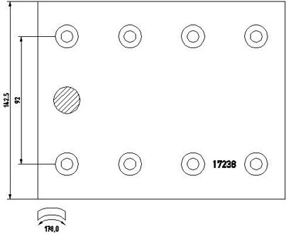 Mercedes Benz Remvoeringsset, trommelrem 1723802