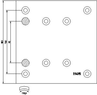 Mercedes Benz Remvoeringsset, trommelrem 1949502