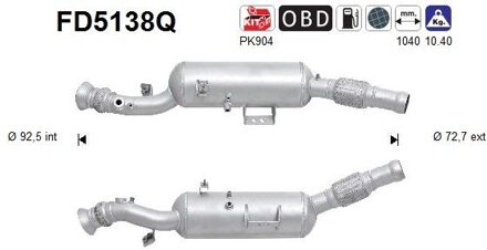 Mercedes Benz Roetfilter, uitlaatinstallatie FD5138Q