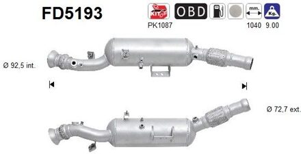 Mercedes Benz Roetfilter, uitlaatinstallatie FD5193