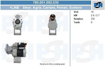 Mercedes Benz Starter Mercedes 2.7 kw 780001092030