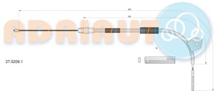 Mercedes Benz Trekkabel, parkeerrem 2702091