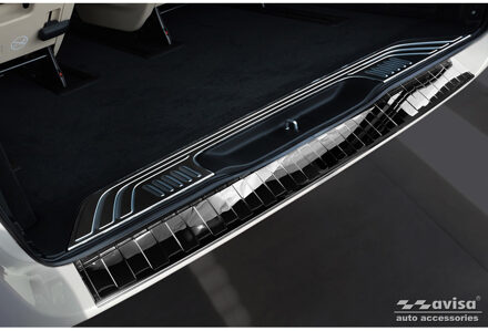 Mercedes Benz Zwart-Chroom RVS Bumper beschermer passend voor Mercedes Vito / V-Klasse 2014- 'Ribs' 'XL' AV251042