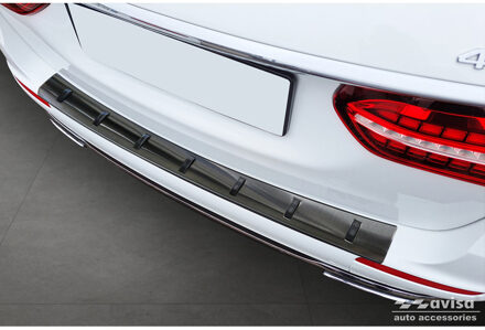 Mercedes Benz Zwart RVS Achterbumperprotector passend voor Mercedes E-Klasse Estate S213 2016-2023 (incl. E53 AMG) AV254055
