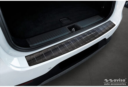 Mercedes Benz Zwart RVS Achterbumperprotector passend voor Mercedes EQE SUV (X294) 2022- 'Ribs' AV245367