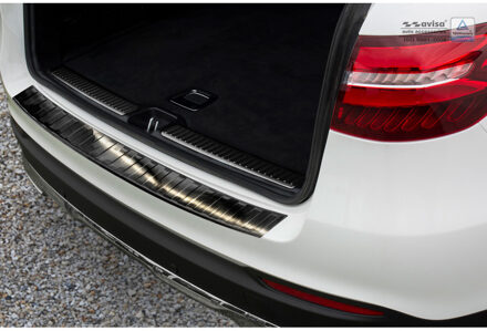 Mercedes Benz Zwart RVS Achterbumperprotector passend voor Mercedes GLC 5-deurs 2015- 'Ribs'