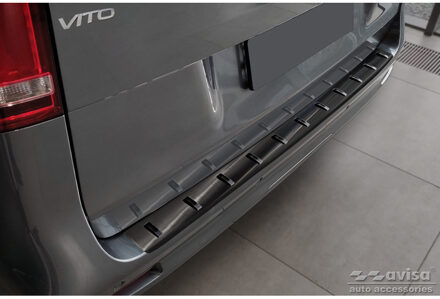 Mercedes Benz Zwart RVS Bumper beschermer passend voor Mercedes Vito / V-Klasse 2014-2019 & Facelift 2019- (ac AV254028
