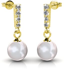 Mercury oorbellen - goud en kristal - One Size