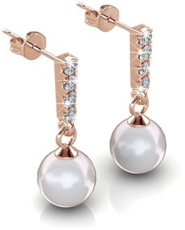 Mercury oorbellen - roségoud en kristal - One Size