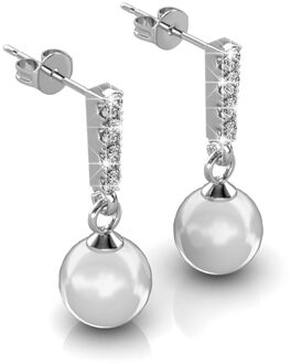 Mercury oorbellen - zilver en kristal - One Size