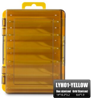 Meredith Visgerei Doos 12 Compartimenten Aas Lokken Haak Opbergdoos Vissen Accessoires Plastic Handige Storage Case LYH01-geel