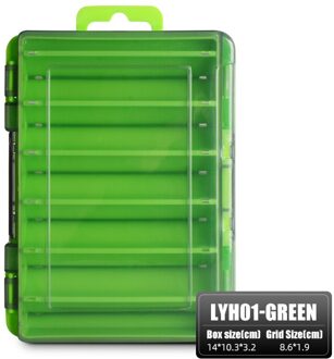 Meredith Visgerei Doos 12 Compartimenten Aas Lokken Haak Opbergdoos Vissen Accessoires Plastic Handige Storage Case LYH01-groen