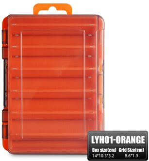 Meredith Visgerei Doos 12 Compartimenten Aas Lokken Haak Opbergdoos Vissen Accessoires Plastic Handige Storage Case LYH01-oranje
