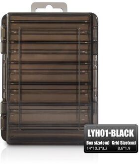 Meredith Visgerei Doos 12 Compartimenten Aas Lokken Haak Opbergdoos Vissen Accessoires Plastic Handige Storage Case LYH01-zwart