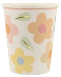 Meri Meri bekertjes papier à 8 stuks, happy flowers