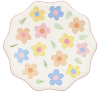Meri Meri bordjes papier klein à 8 stuks, happy flowers