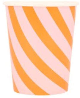Meri meri halloween bekertjes papier stripy pumpkin à 8 stuks