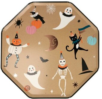 Meri Meri halloween bordjes karton vintage gold à 8 stuks
