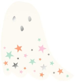 Meri Meri halloween - bordjes papier groot à 8 stuks, spook met sterren