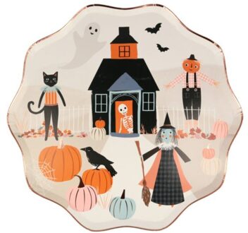 Meri Meri halloween bordjes papier pompoen à 8 stuks