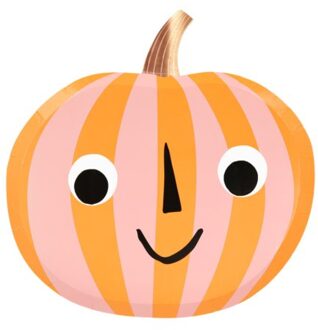 Meri meri halloween bordjes papier stripy pumpkin à 8 stuks