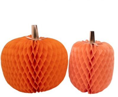 Meri Meri halloween honeycomb pompoenen à 2 stuks