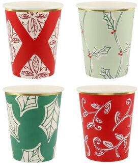 Meri meri kerst - bekertjes papier block print à stuks