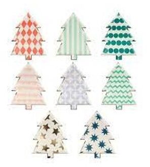 Meri meri kerst bordjes festive tree à 8 stuks