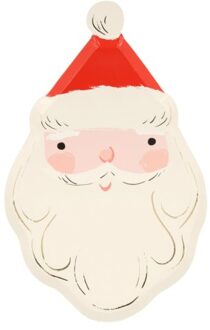 Meri meri kerst - bordjes papier jolly christmas santa à 8 stuks
