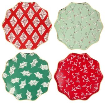 Meri meri kerst - bordjes papier medium block print à 8 stuks