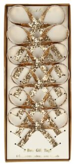 Meri meri kerst - cadeaulabels strikjes goud à 6 stuks