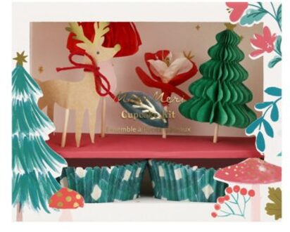 Meri meri kerst - cupcake kit, winter woodland