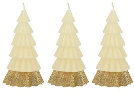 Meri meri kerst - dennenboom kaarsen ivoor à 3 stuks