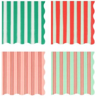 Meri meri kerst grote servetten feestelijke strepen