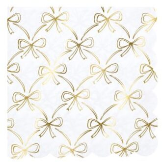 Meri meri kerst grote servetten gouden strik